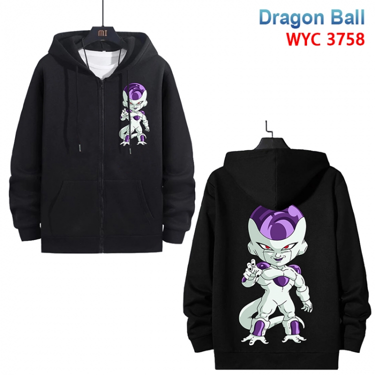 DRAGON BALL Anime black pure cotton zipper patch pocket sweater from S to 3XL 