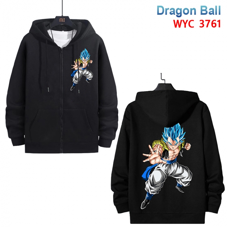 DRAGON BALL Anime black pure cotton zipper patch pocket sweater from S to 3XL 
