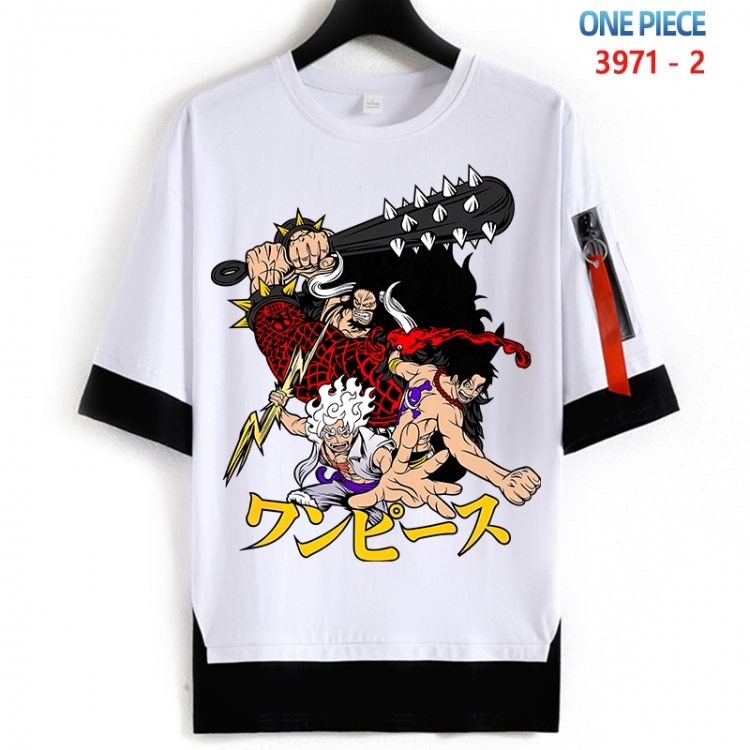 One Piece Cotton Crew Neck Fake Two-Piece Short Sleeve T-Shirt from S to 4XL