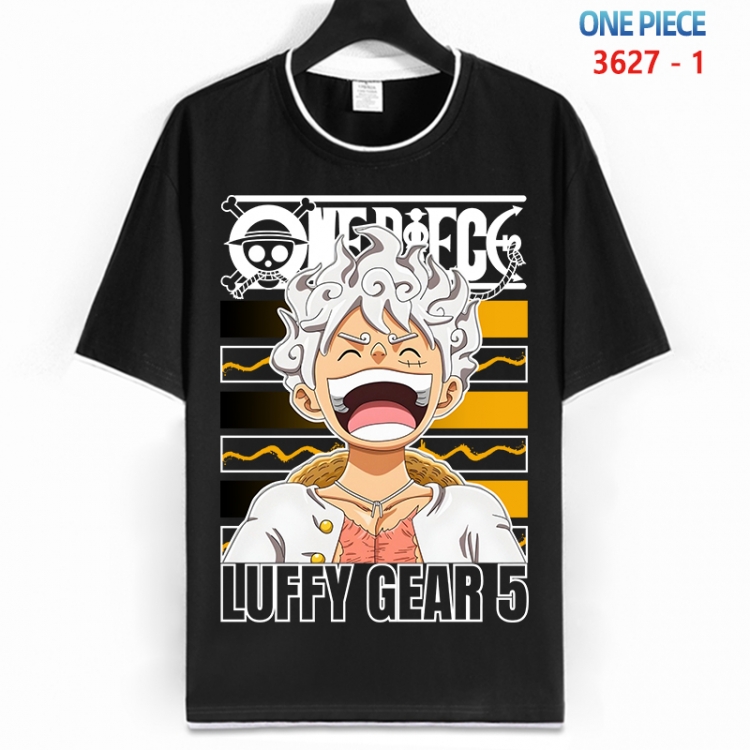 One Piece Cotton crew neck black and white trim short-sleeved T-shirt from S to 4XL