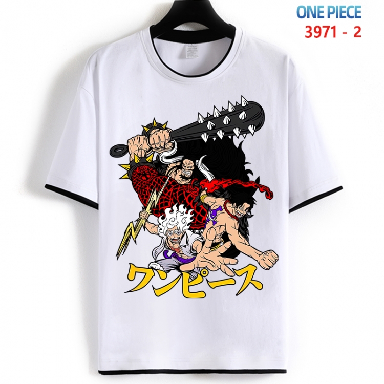 One Piece Cotton crew neck black and white trim short-sleeved T-shirt from S to 4XL