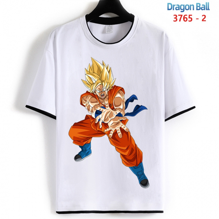 DRAGON BALL Cotton crew neck black and white trim short-sleeved T-shirt from S to 4XL