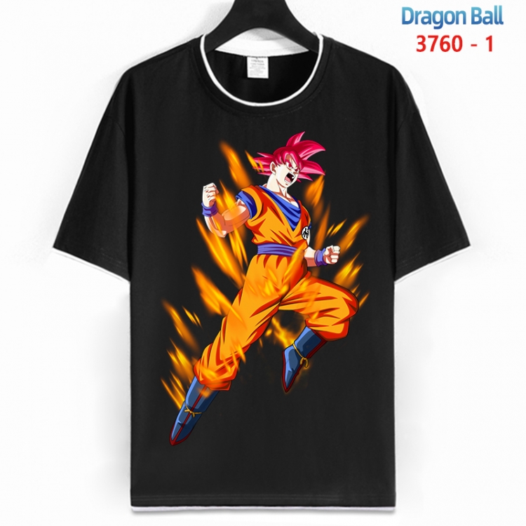 DRAGON BALL Cotton crew neck black and white trim short-sleeved T-shirt from S to 4XL