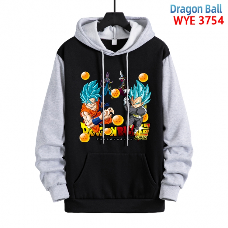 DRAGON BALL Anime black and gray pure cotton hooded patch pocket sweaterfrom XS to 4XL 