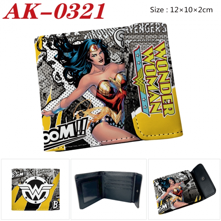 Superheroes Anime PU leather full color buckle 20% off wallet 12X10X2CM  AK-0321