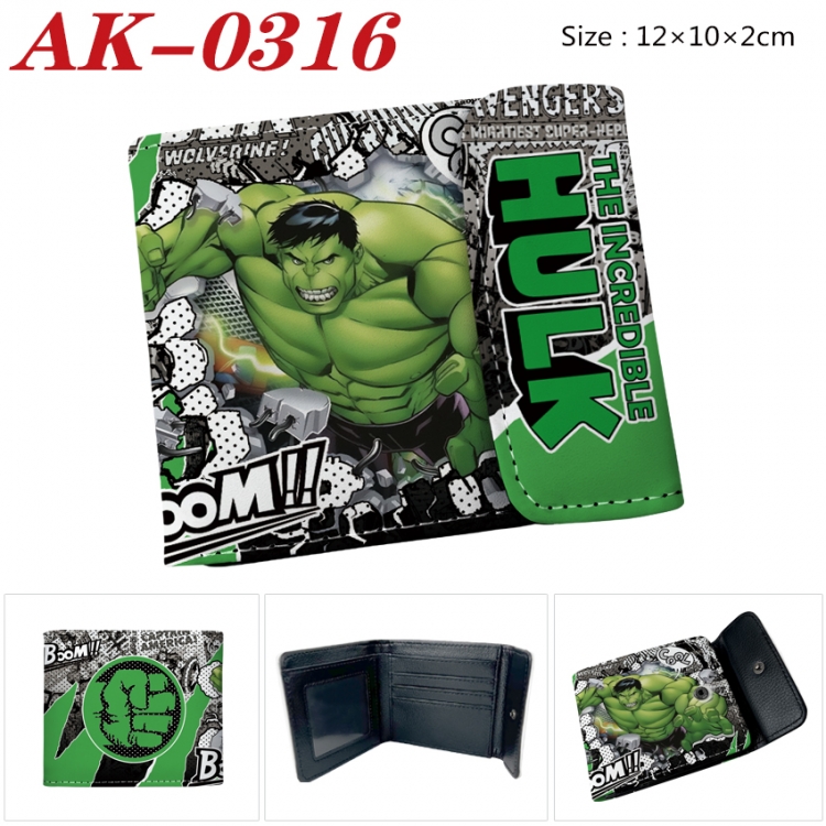 Superheroes Anime PU leather full color buckle 20% off wallet 12X10X2CM AK-0316