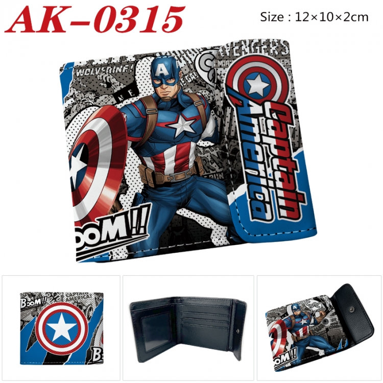 Superheroes Anime PU leather full color buckle 20% off wallet 12X10X2CM AK-0315