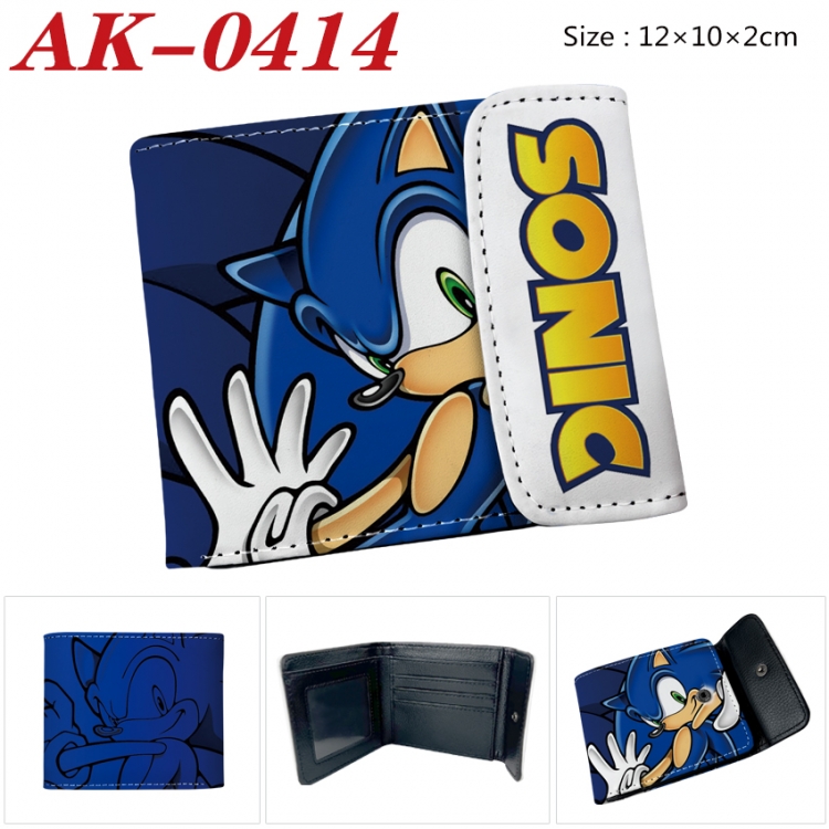 Sonic The Hedgehog Anime PU leather full color buckle 20% off wallet 12X10X2CM