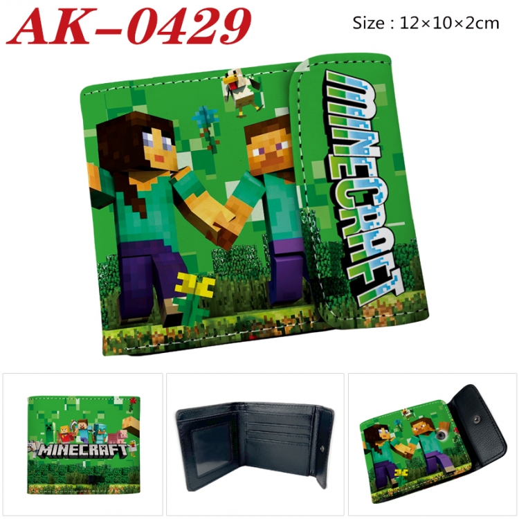 Minecraft Anime PU leather full color buckle 20% off wallet 12X10X2CM