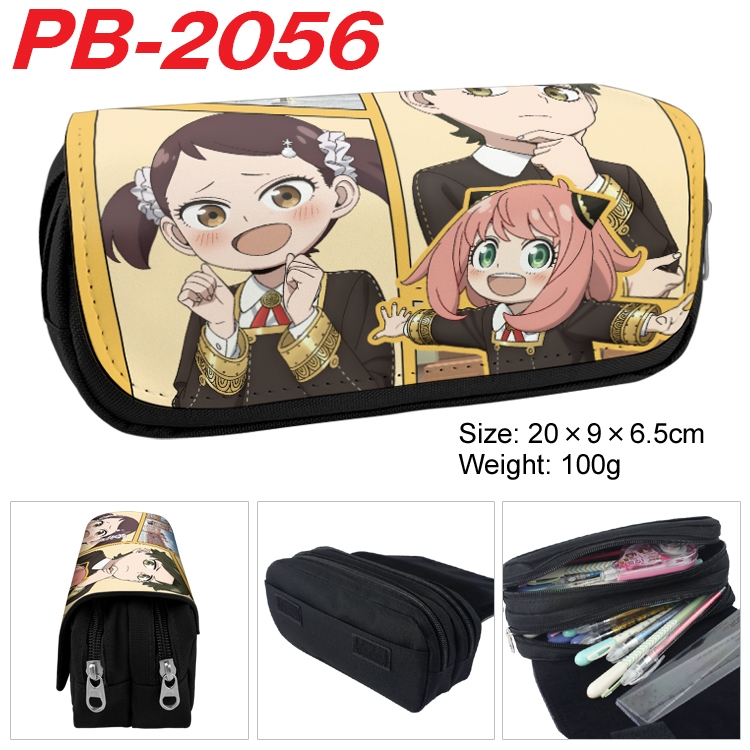 SPY×FAMILY Anime double-layer pu leather printing pencil case 20x9x6.5cm