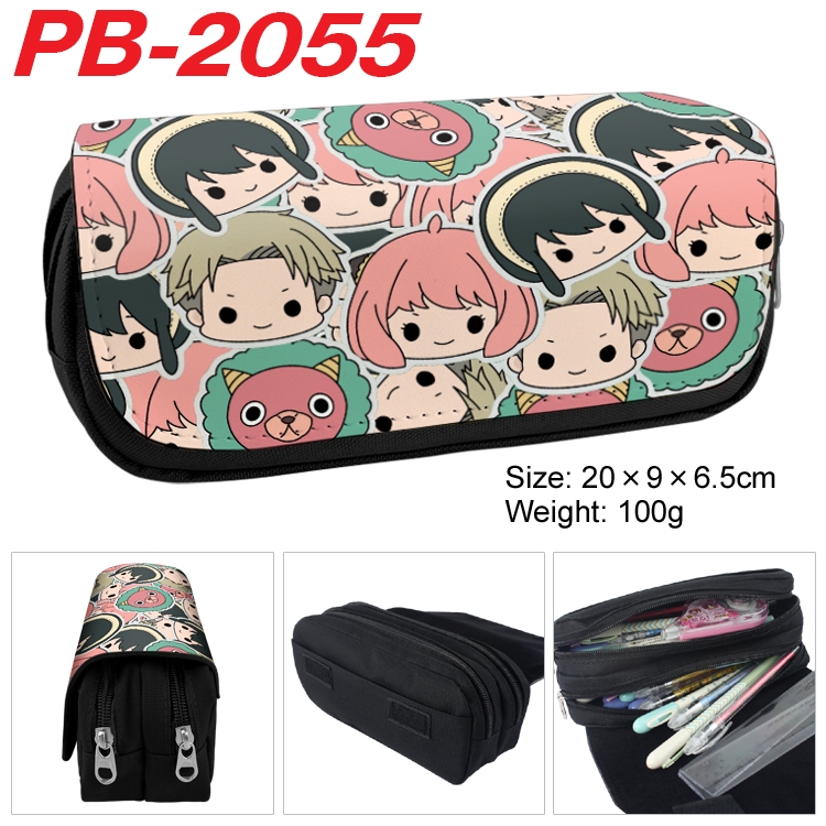 SPY×FAMILY Anime double-layer pu leather printing pencil case 20x9x6.5cm