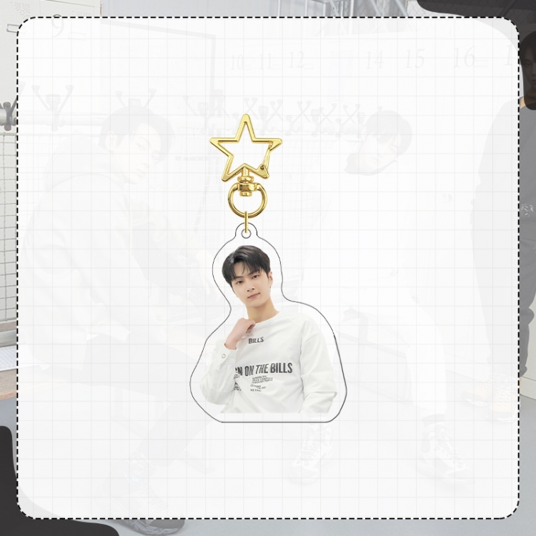 Han Tuan Enhypen Gold Star Chain Acrylic Pendant Bag Pendant Keychain price for 5 pcs
