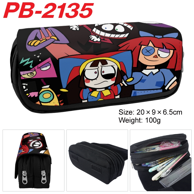 The Amazing Digital Circus Anime double-layer pu leather printing pencil case 20x9x6.5cm PB-2135