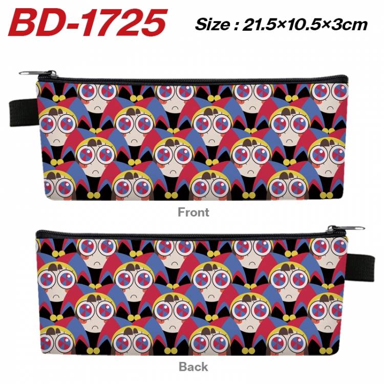 The Amazing Digital Circus Anime PU Leather Zipper Pencil Case Stationery Box 21.5X10.5X3CM 