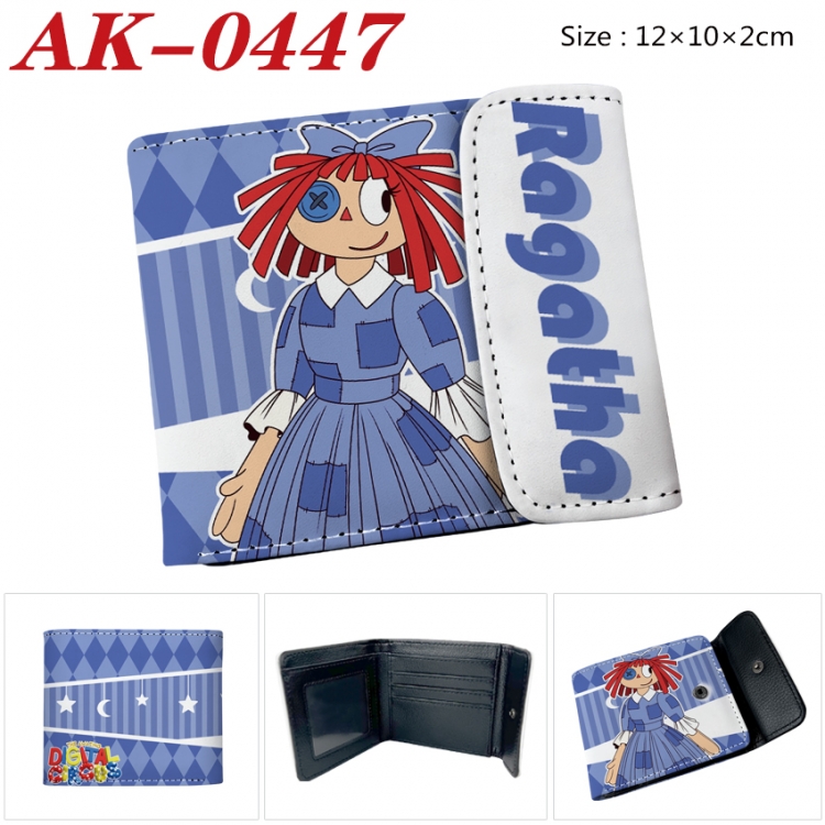 The Amazing Digital Circus Anime PU leather full color buckle 20% off wallet 12X10X2CM