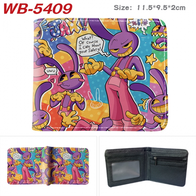 The Amazing Digital Circus Animation color PU leather half fold wallet 11.5X9X2CM