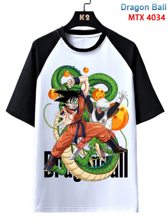 DRAGON BALL Anime raglan sleeve cotton T-shirt from XS to 3XL