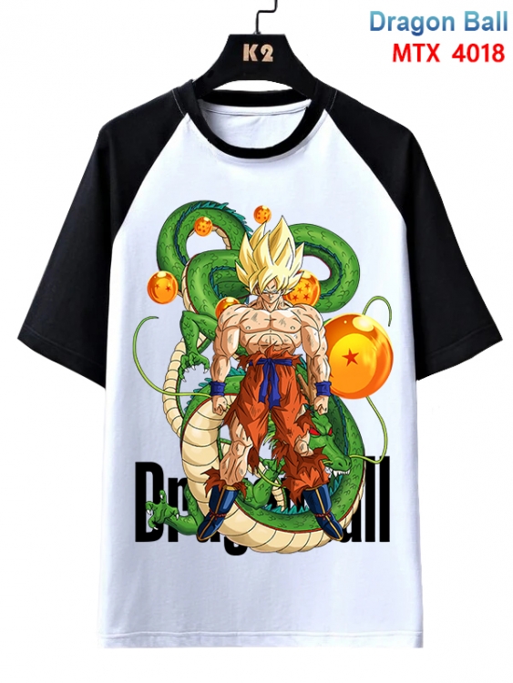 DRAGON BALL Anime raglan sleeve cotton T-shirt from XS to 3XL