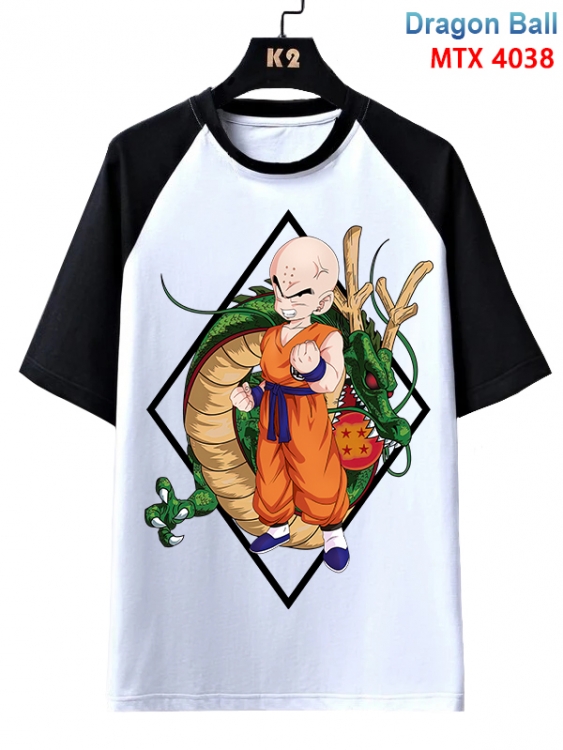 DRAGON BALL Anime raglan sleeve cotton T-shirt from XS to 3XL