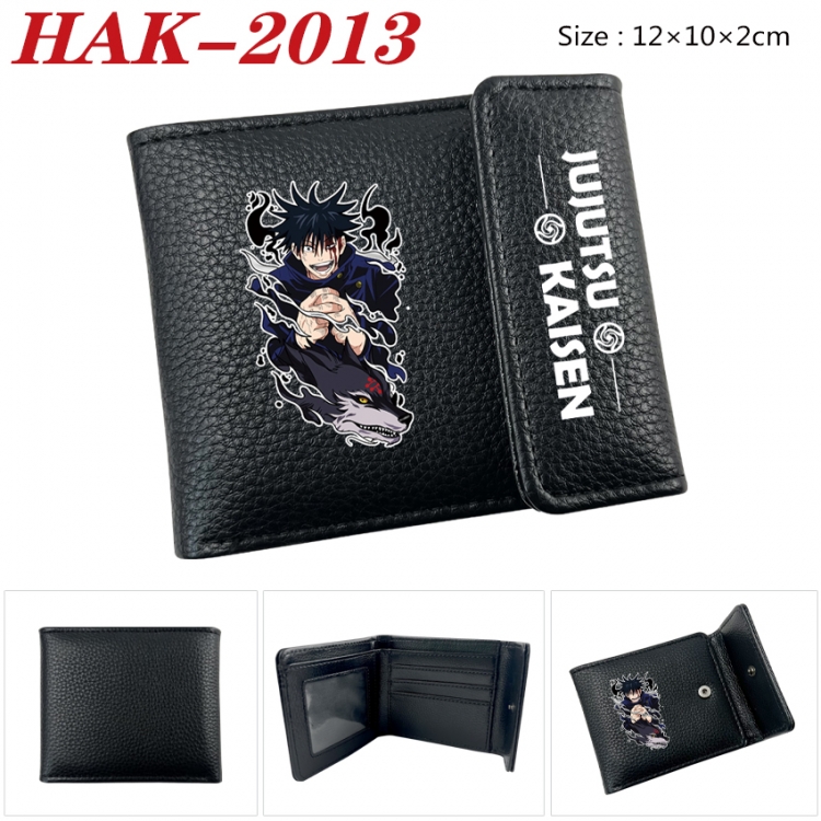 Jujutsu Kaisen Anime Litchi Pattern Hidden Buckle Half Fold Printed Wallet 12X10X2CM