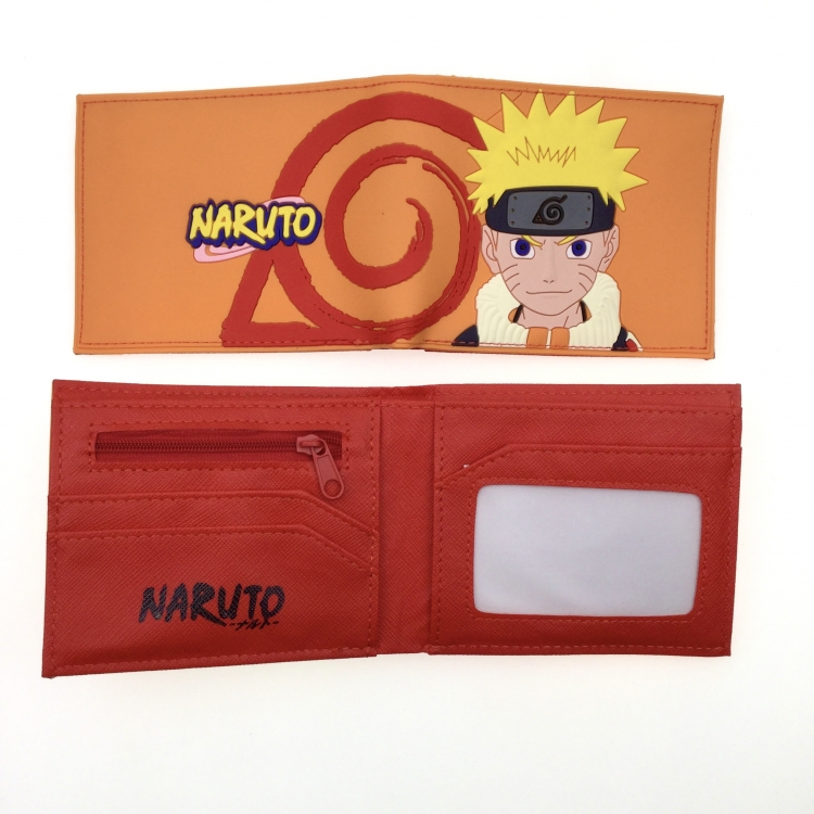 Naruto Anime peripheral PVC adhesive surface short style folding wallet