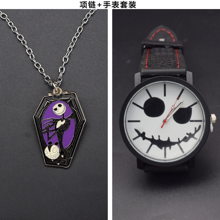 The Nightmare Before Christmas Necklace pendant watch set