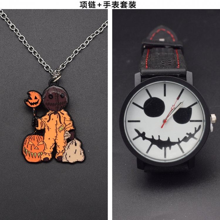 The Nightmare Before Christmas Necklace pendant watch set
