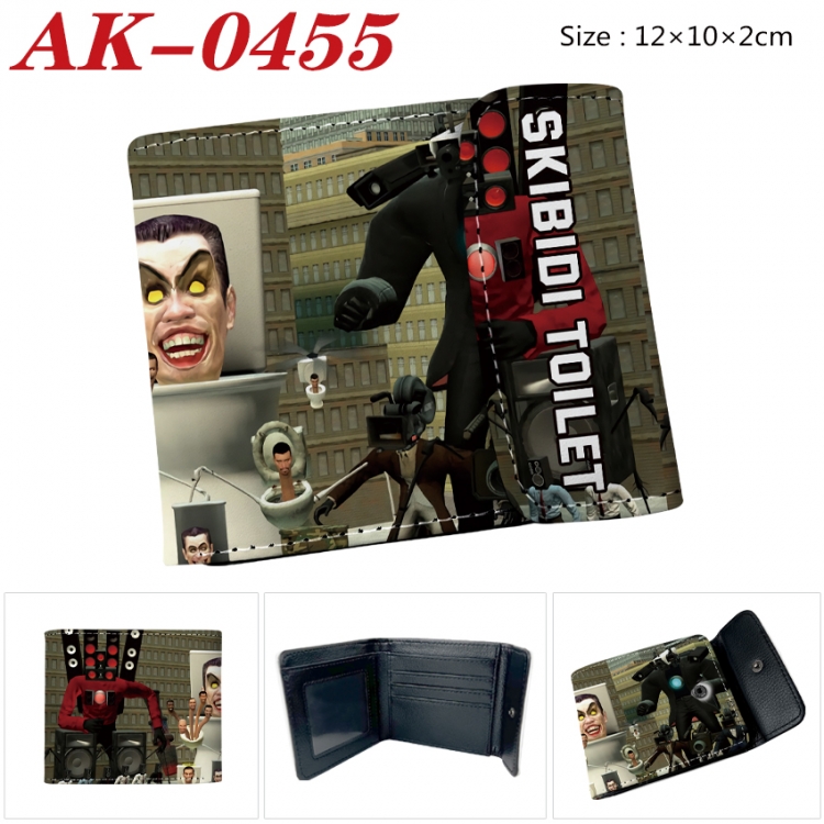 Skibidi-Toilet Anime PU leather full color buckle 20% off wallet 12X10X2CM  AK-0455