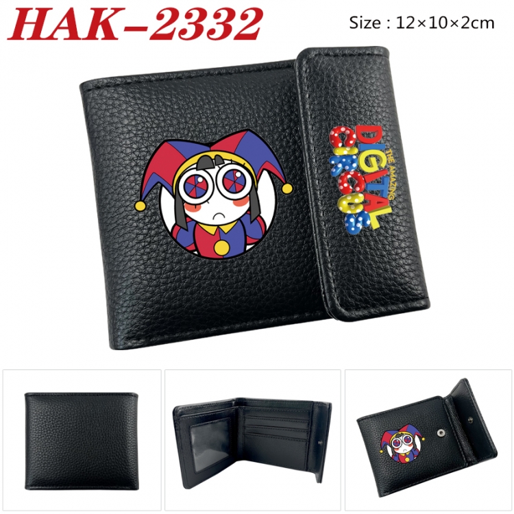 The Amazing Digital Circus Anime Litchi Pattern Hidden Buckle Half Fold Printed Wallet 12X10X2CM   HAK-2332