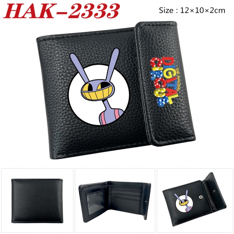 The Amazing Digital Circus Anime Litchi Pattern Hidden Buckle Half Fold Printed Wallet 12X10X2CM  HAK-2333