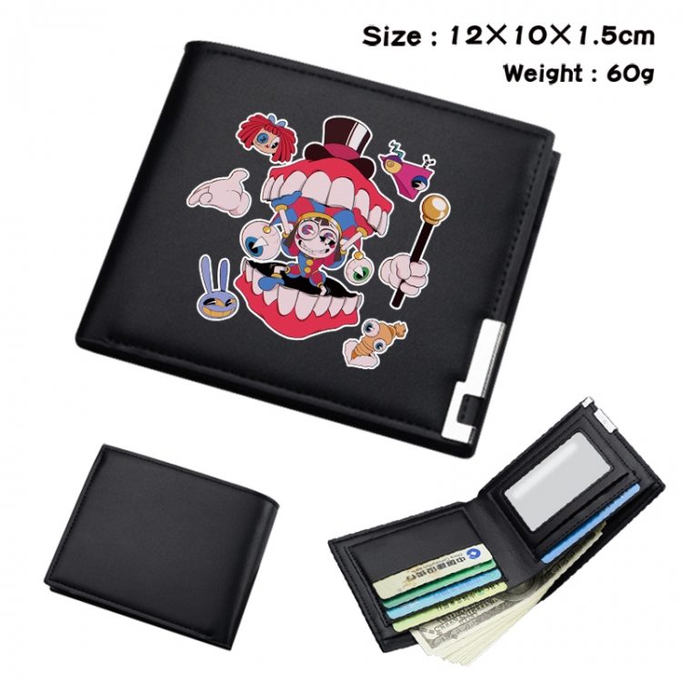 The Amazing Digital Circus Anime Full Color Black Leather Bifold Wallet 12x10x1.5cm