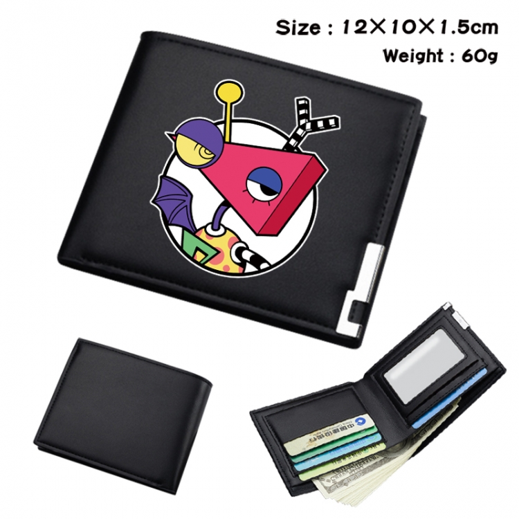 The Amazing Digital Circus Anime Full Color Black Leather Bifold Wallet 12x10x1.5cm