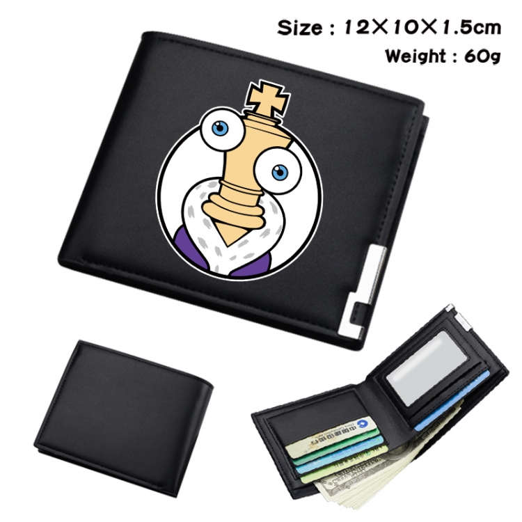 The Amazing Digital Circus Anime Full Color Black Leather Bifold Wallet 12x10x1.5cm