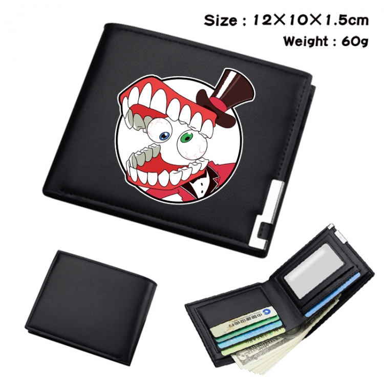 The Amazing Digital Circus Anime Full Color Black Leather Bifold Wallet 12x10x1.5cm