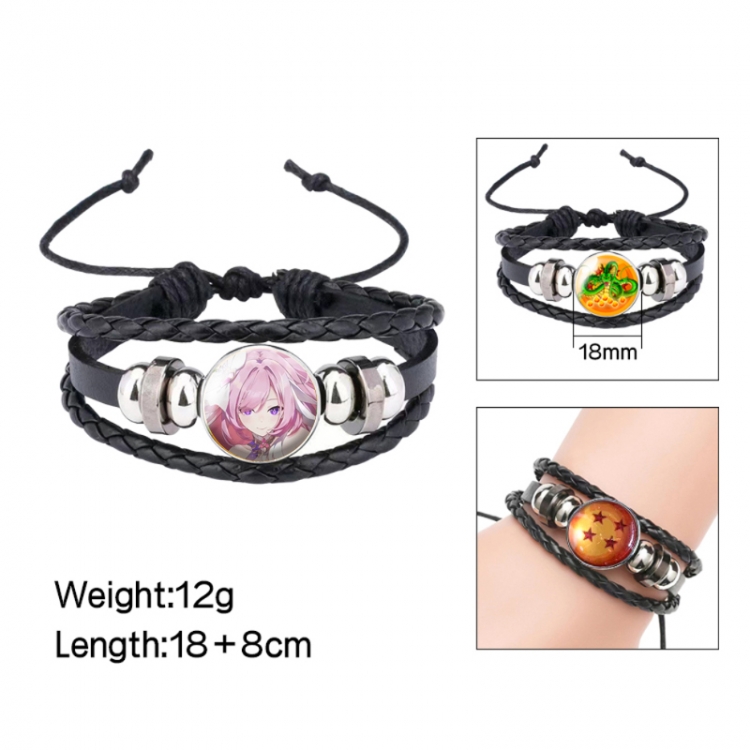 Collapse 3 Anime peripheral crystal leather rope bracelet price for 5 pcs 