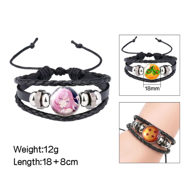 Collapse 3 Anime peripheral crystal leather rope bracelet price for 5 pcs 