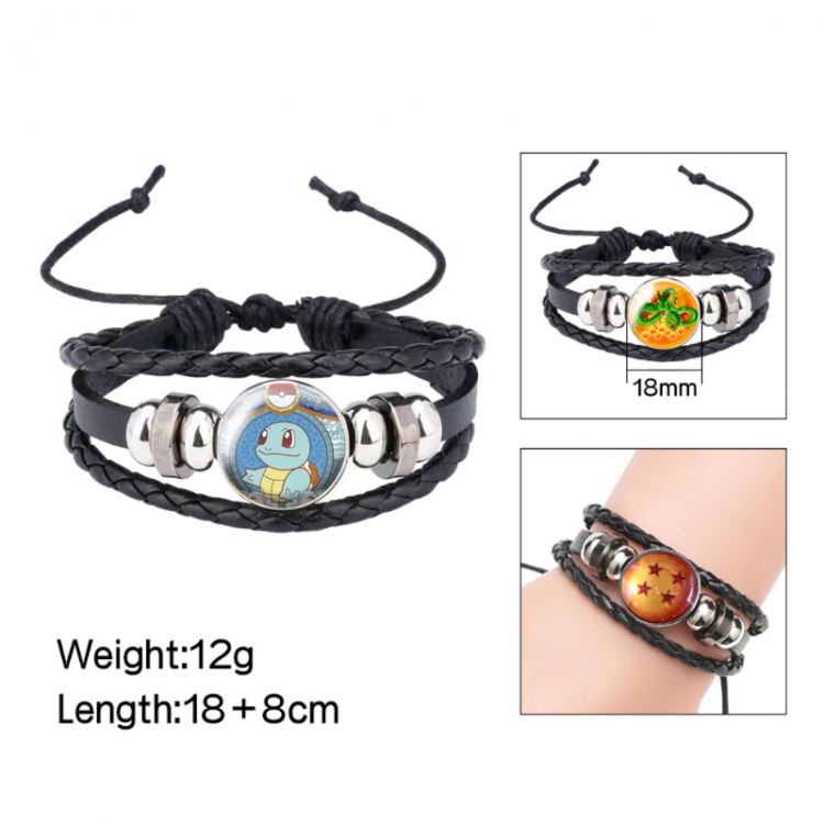 Pokemon Anime peripheral crystal leather rope bracelet price for 5 pcs 