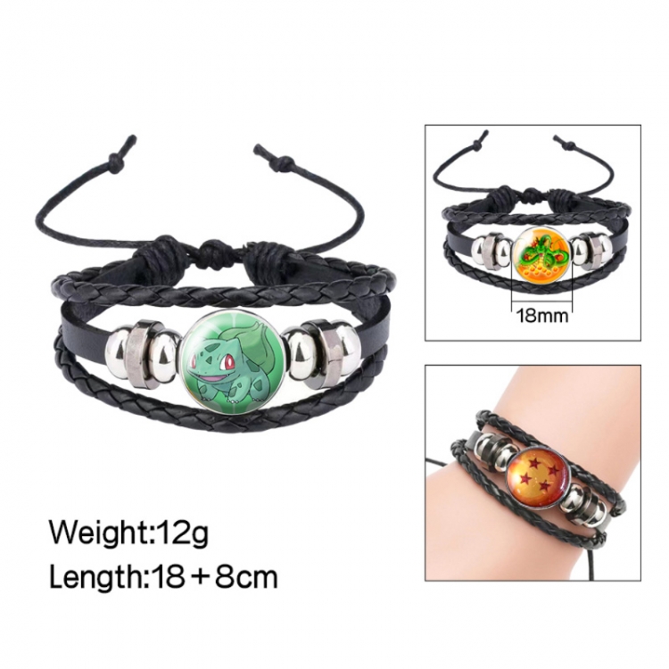 Pokemon Anime peripheral crystal leather rope bracelet price for 5 pcs 