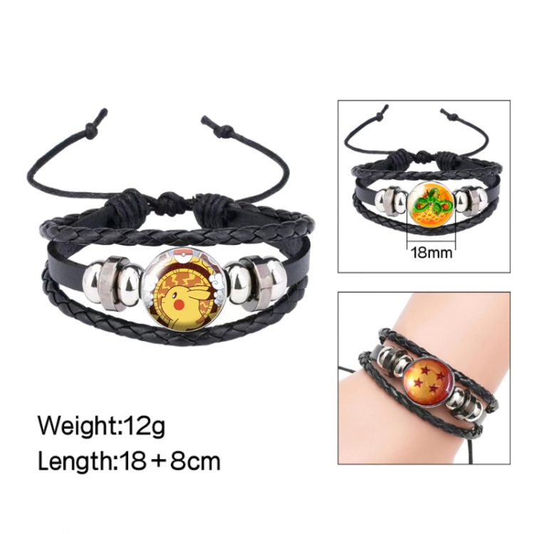  Pokemon Anime peripheral crystal leather rope bracelet price for 5 pcs 