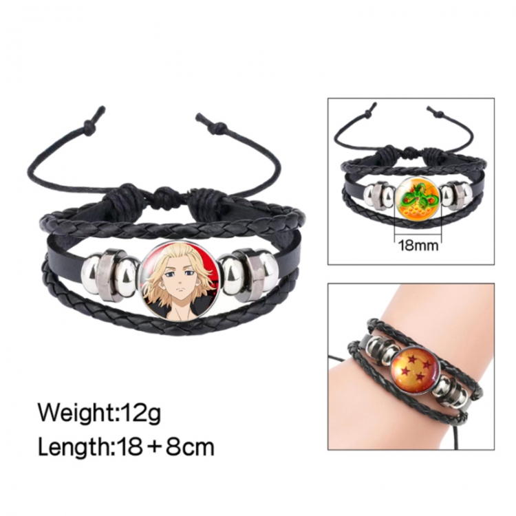 Tokyo Revengers Anime peripheral crystal leather rope bracelet price for 5 pcs 