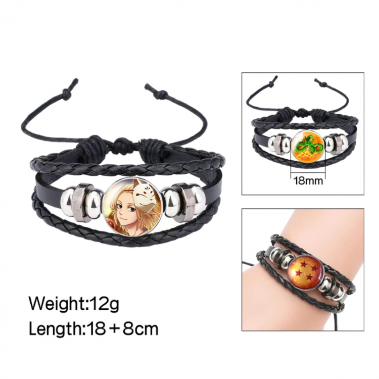 Tokyo Revengers Anime peripheral crystal leather rope bracelet price for 5 pcs 