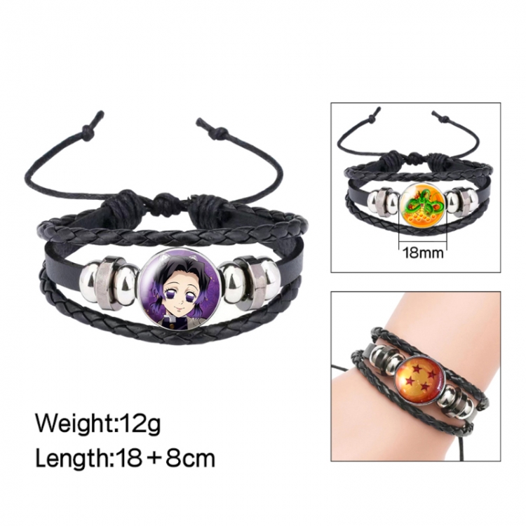 Demon Slayer Kimets Anime peripheral crystal leather rope bracelet price for 5 pcs 