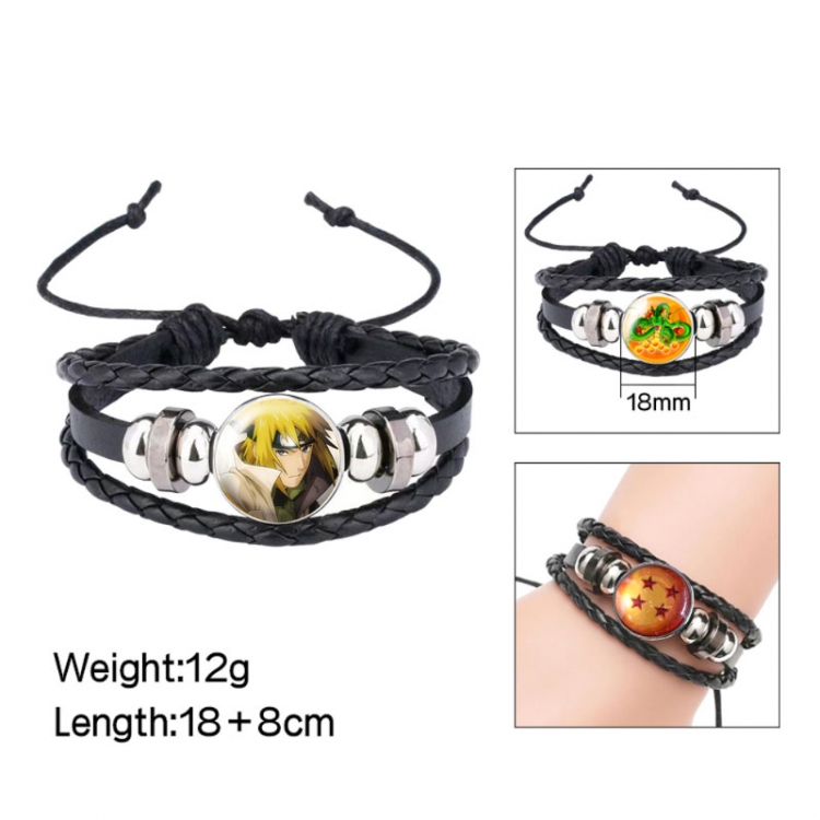  Naruto Anime peripheral crystal leather rope bracelet price for 5 pcs 