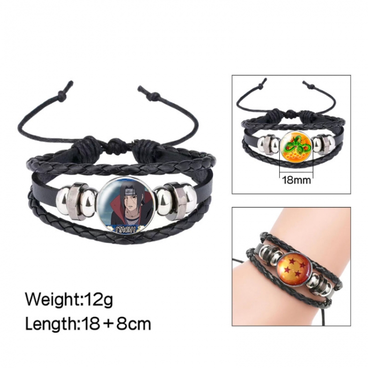  Naruto Anime peripheral crystal leather rope bracelet price for 5 pcs 