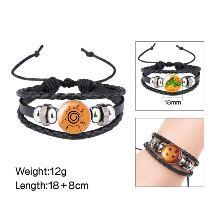  Naruto Anime peripheral crystal leather rope bracelet price for 5 pcs 