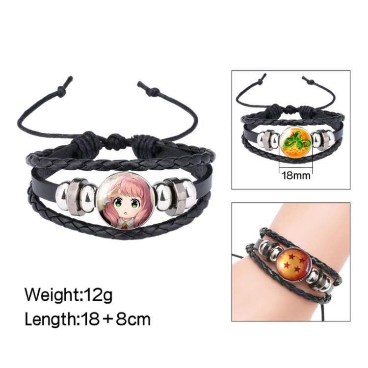 SPY×FAMILY Anime peripheral crystal leather rope bracelet price for 5 pcs 