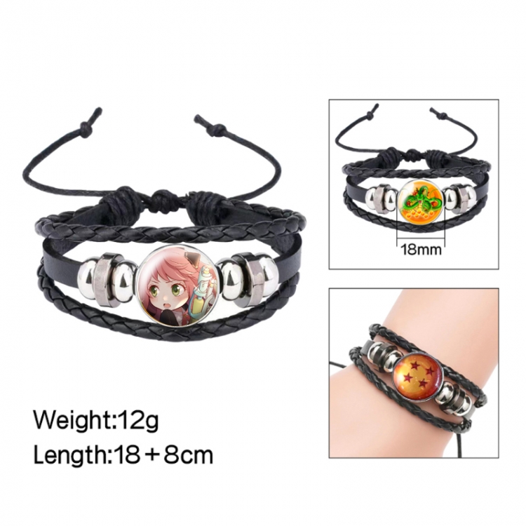 SPY×FAMILY Anime peripheral crystal leather rope bracelet price for 5 pcs 