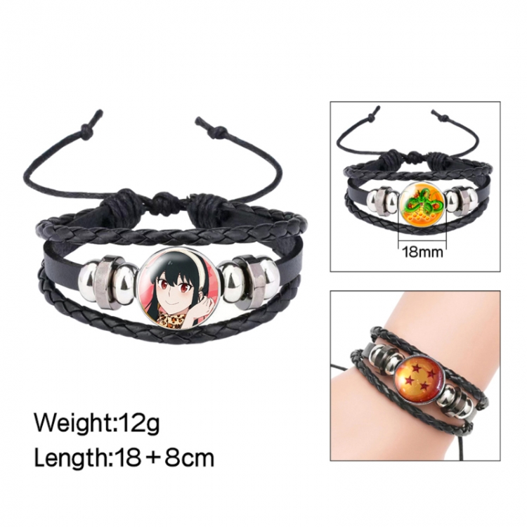 SPY×FAMILY Anime peripheral crystal leather rope bracelet price for 5 pcs 