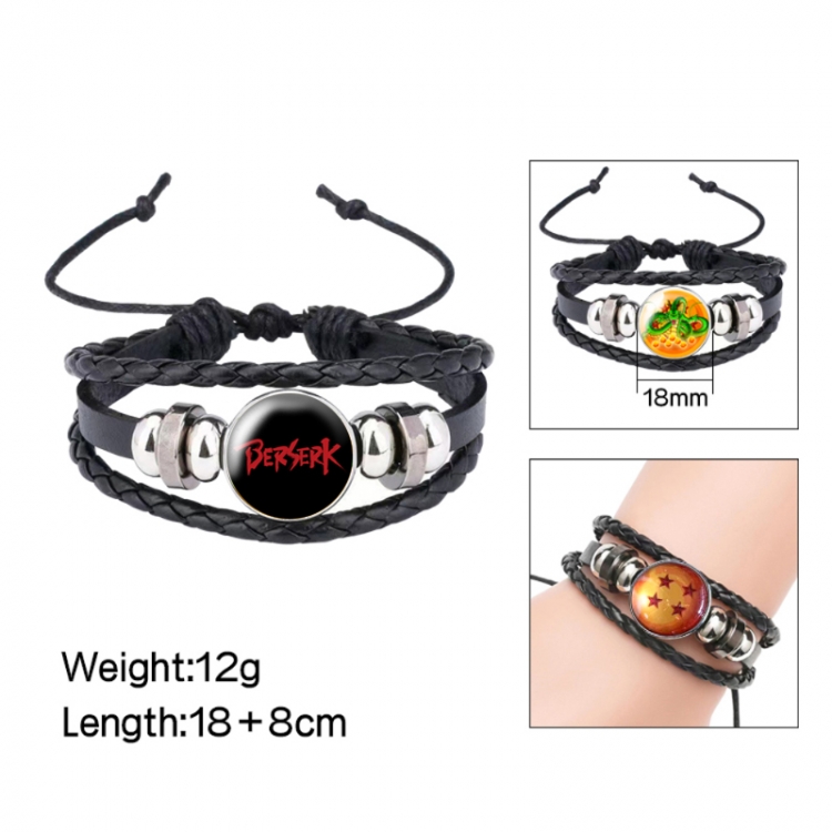 Berserk Anime peripheral crystal leather rope bracelet price for 5 pcs
