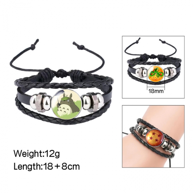 TOTORO Anime peripheral crystal leather rope bracelet price for 5 pcs